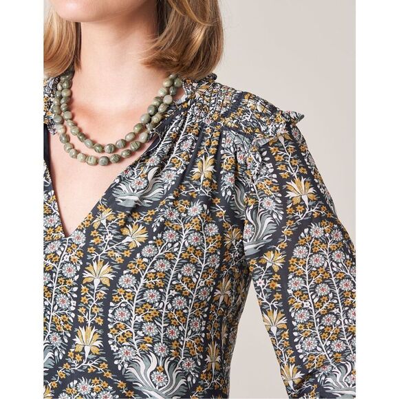 Spartina Aisley Blouse Jones Hundred Paisley Size M Green $148.00 - Picture 2 of 6